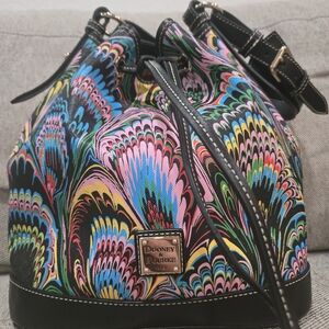 Dooney & Bourke Multicolor Plume Drawstring Bucket Bag